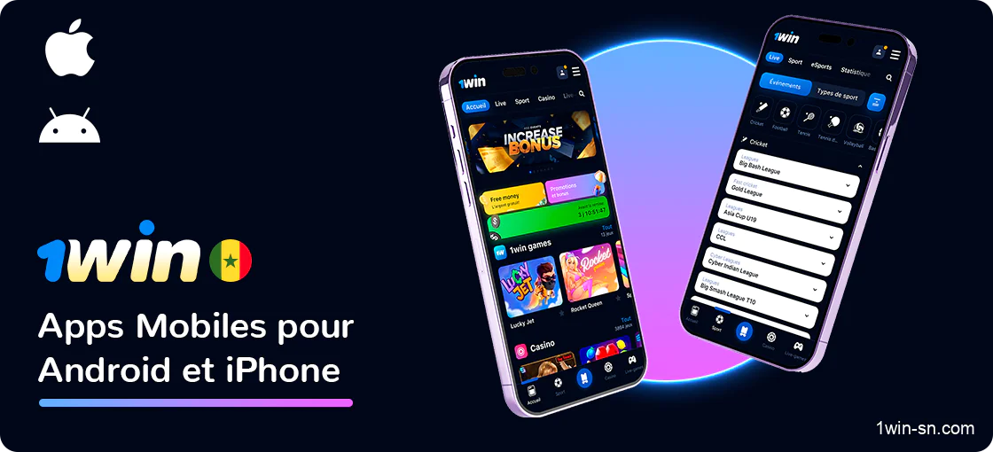 1Win - applications mobiles pour les joueurs sénégalais